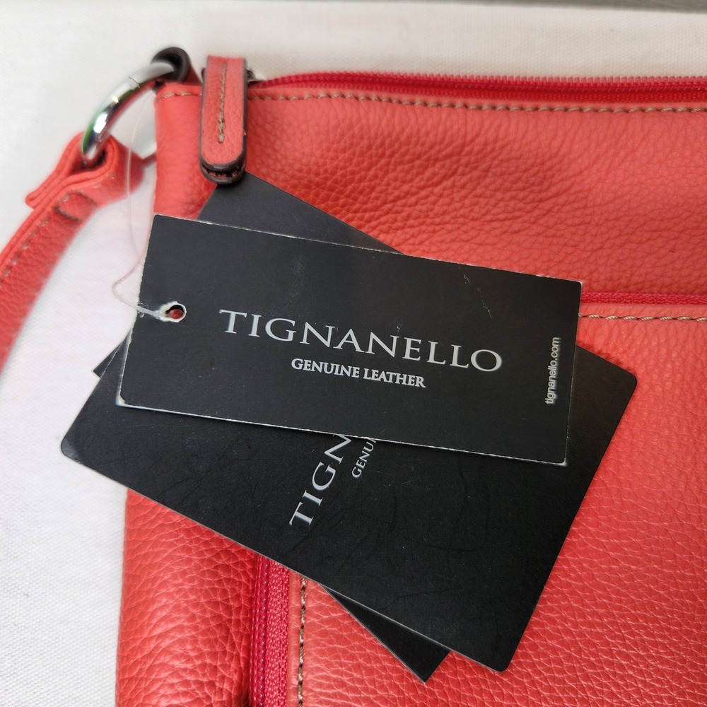 Tignanello Heritage Orange Leather Crossbody Bag RFID NEW WITH TAGS - Picture 2 of 13